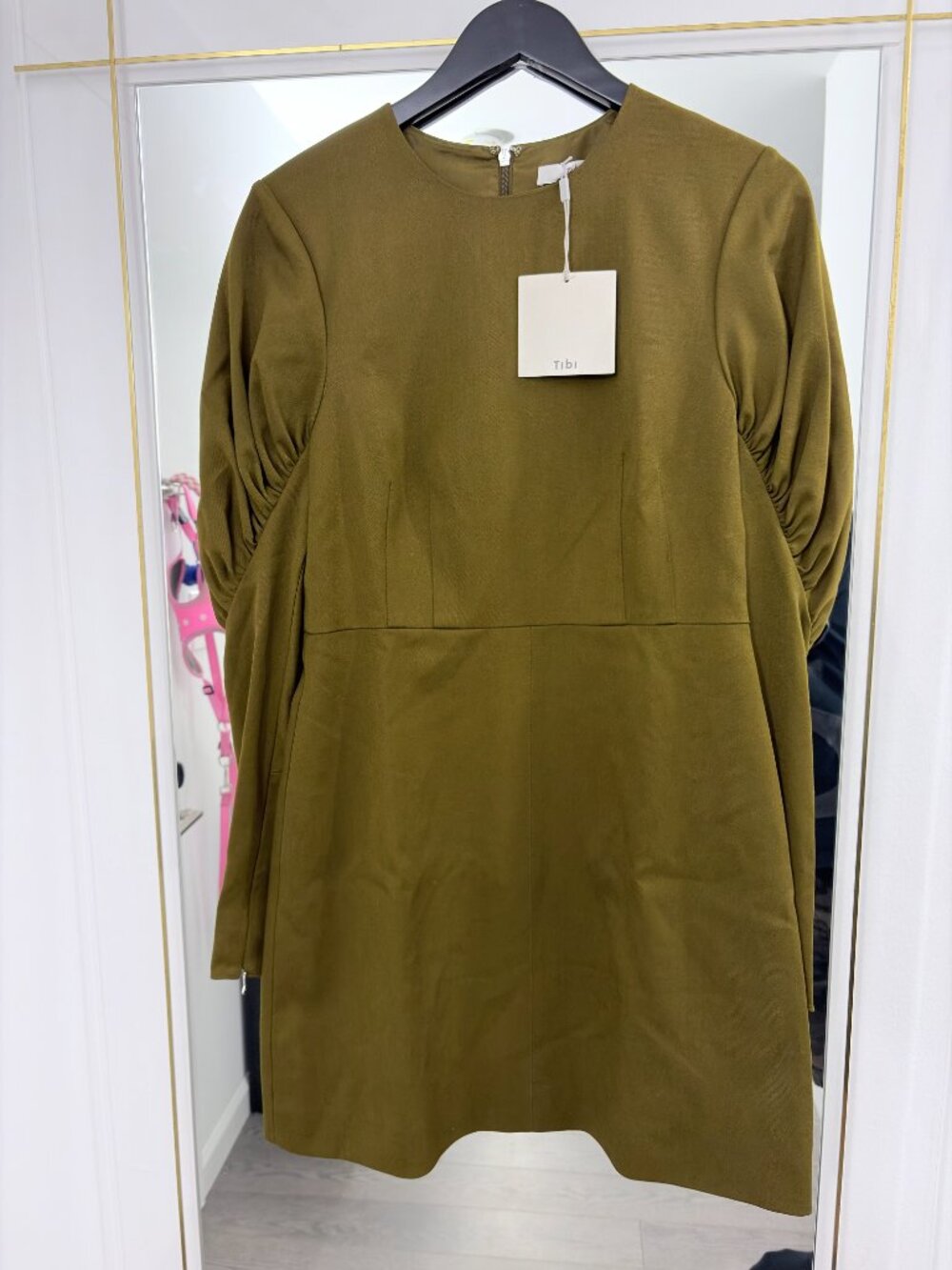 TIBI Florence Puffed Sleeve Twill Dress *BRAND NEW WITH TAGS* - Picture 3 of 7